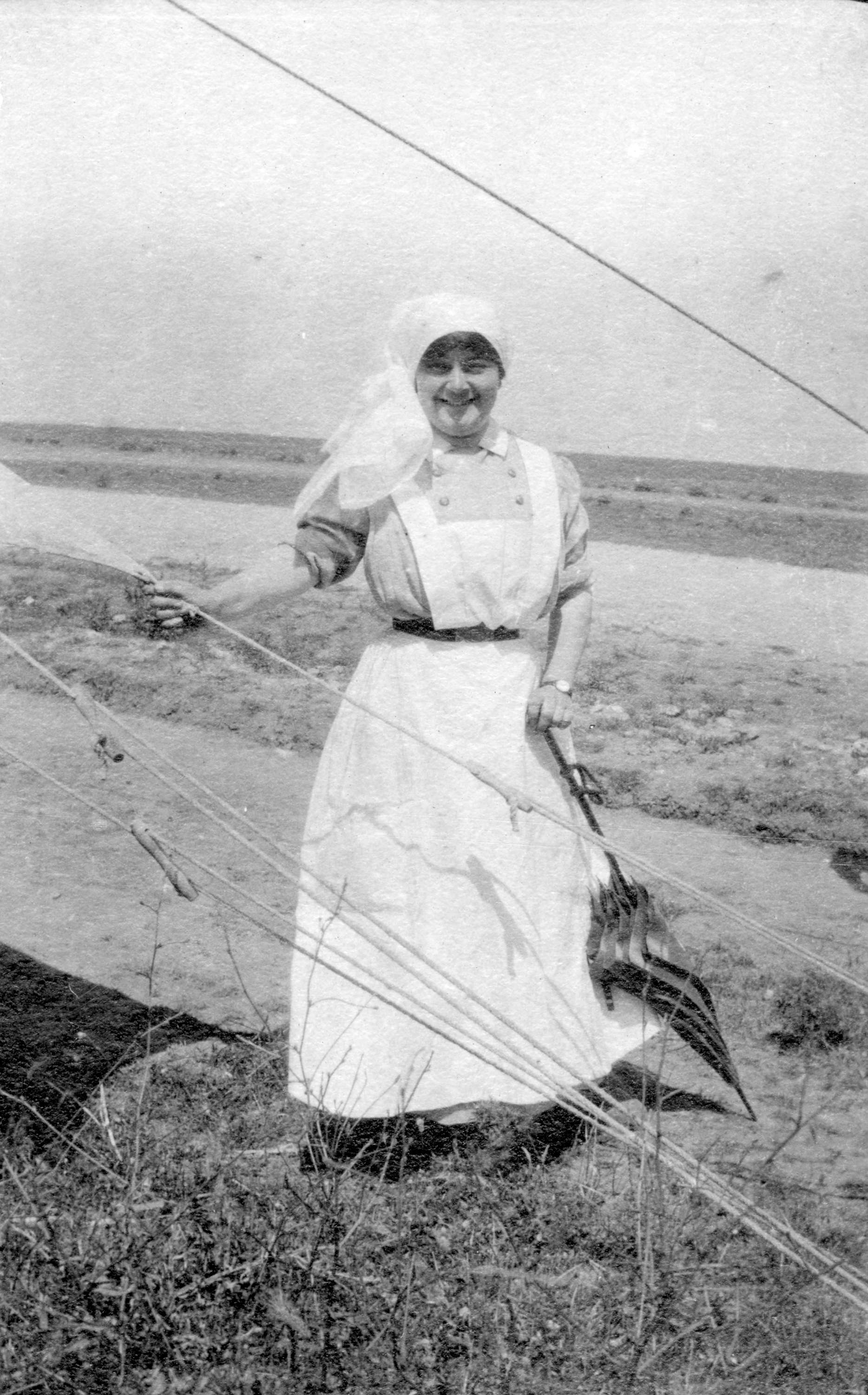 A nurse outside No. 5 Canadian General Hospital.jpg